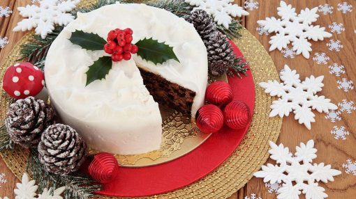 Chocolate Cranberry Christmas Cake